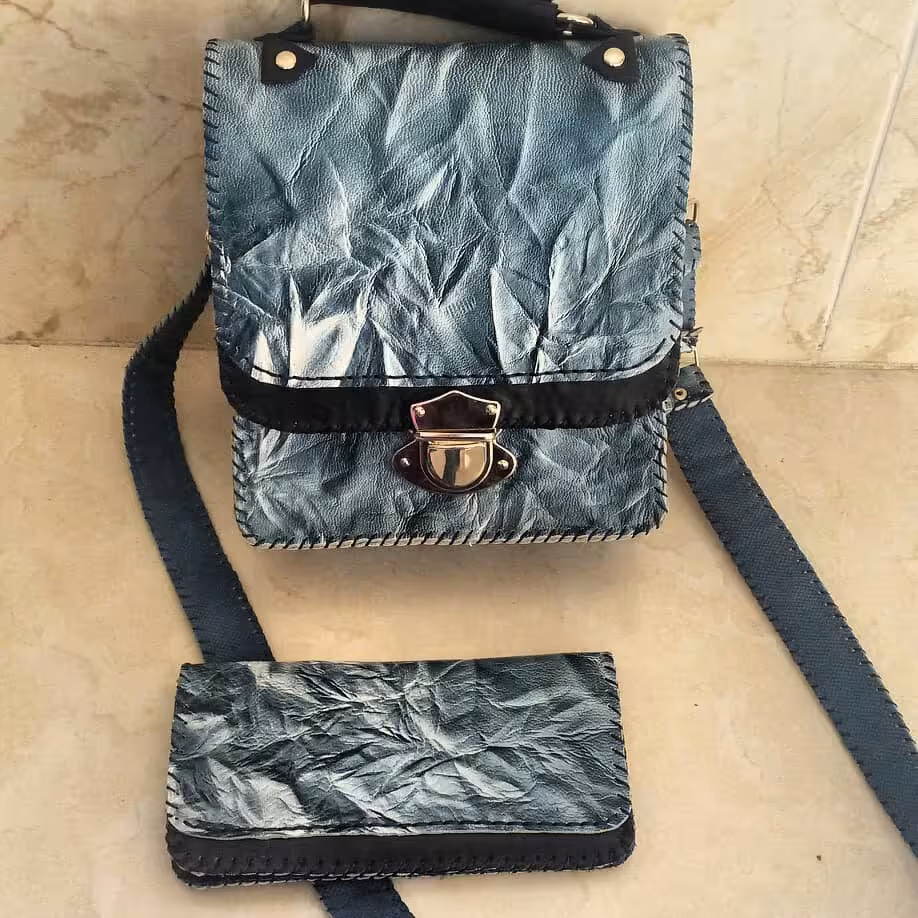 ست چرم طبیعی دست دوز