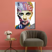 تابلو بوم چاپی لاویا طرح پرتره زن کد ART-1864