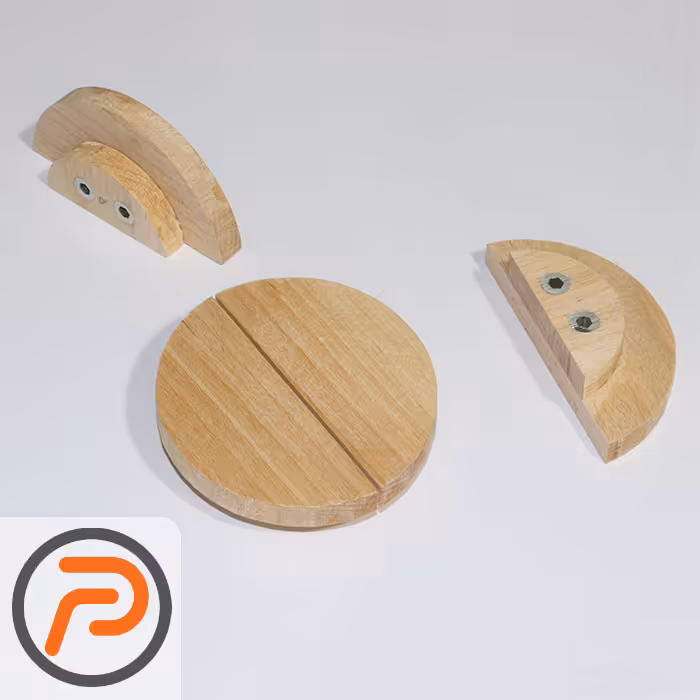 دستگیره چوب راش گرد 8 سانتیمتر 2 تکه