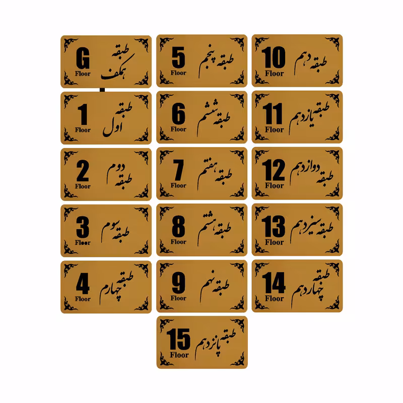 تابلو نشانگر طرح طبقه مدل 30T مجموعه 16 عددی