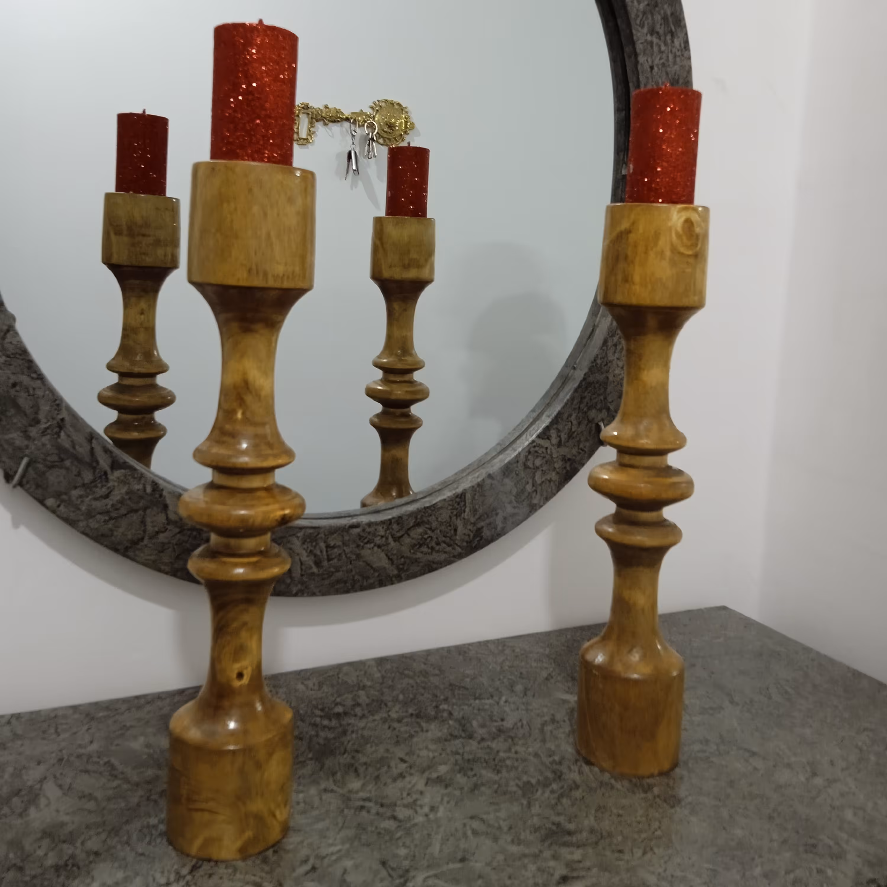 شمعدانی چوبی  خراطی