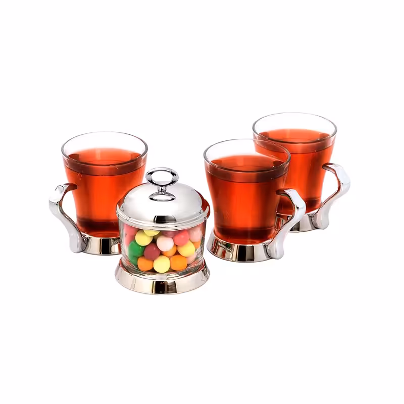 سرویس چایخوری تک استیل مدل الفی (استیل)