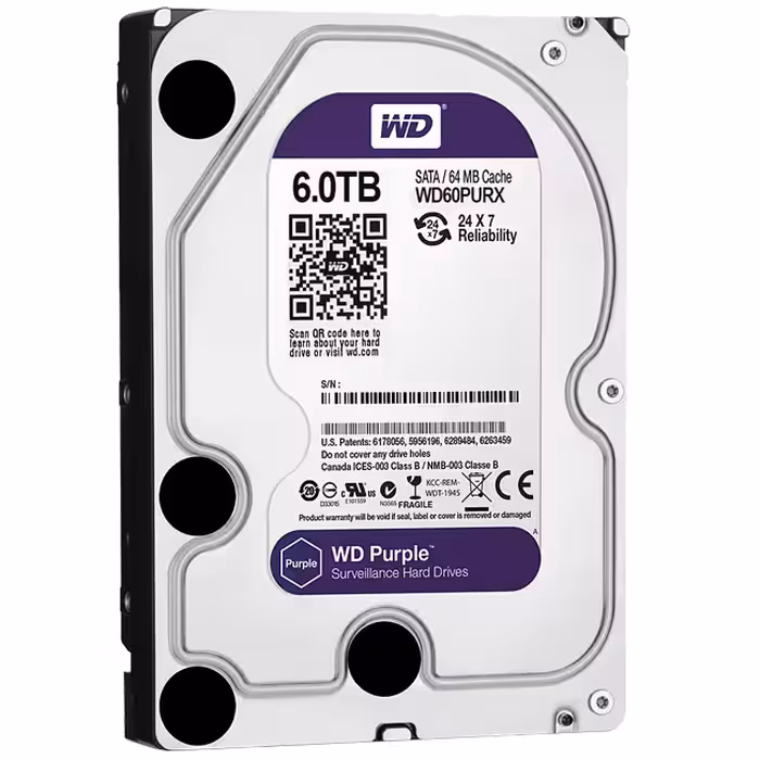 هارددیسک اینترنال وسترن دیجیتال سری Purple wd60purz ظرفیت 6 ترابایت