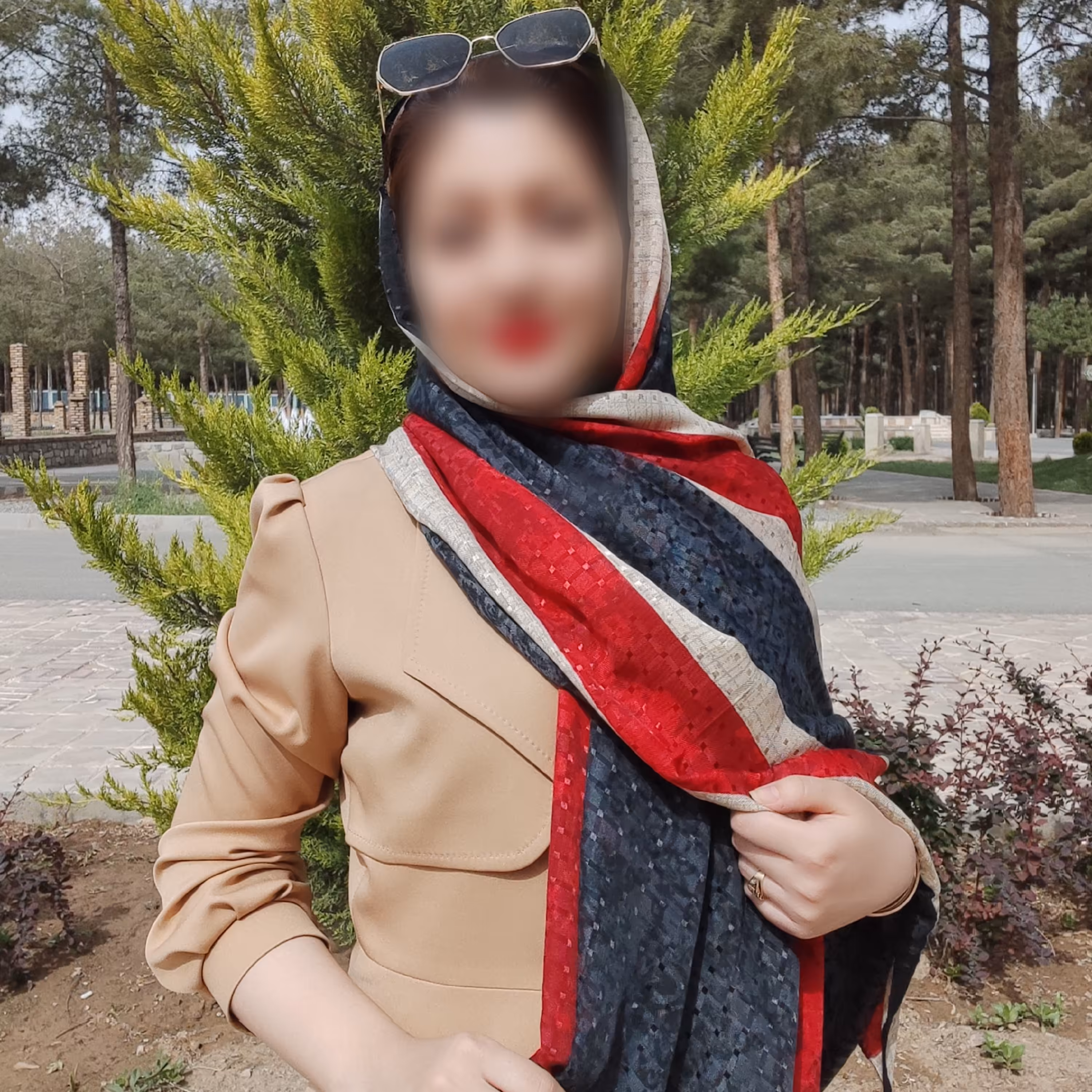 شال نخی بهاره دو رنگ مدل ارغوان کد 2