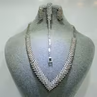 سرویس نقره شالیه  نگیندار ایتالیایی با روکش طلا سفید