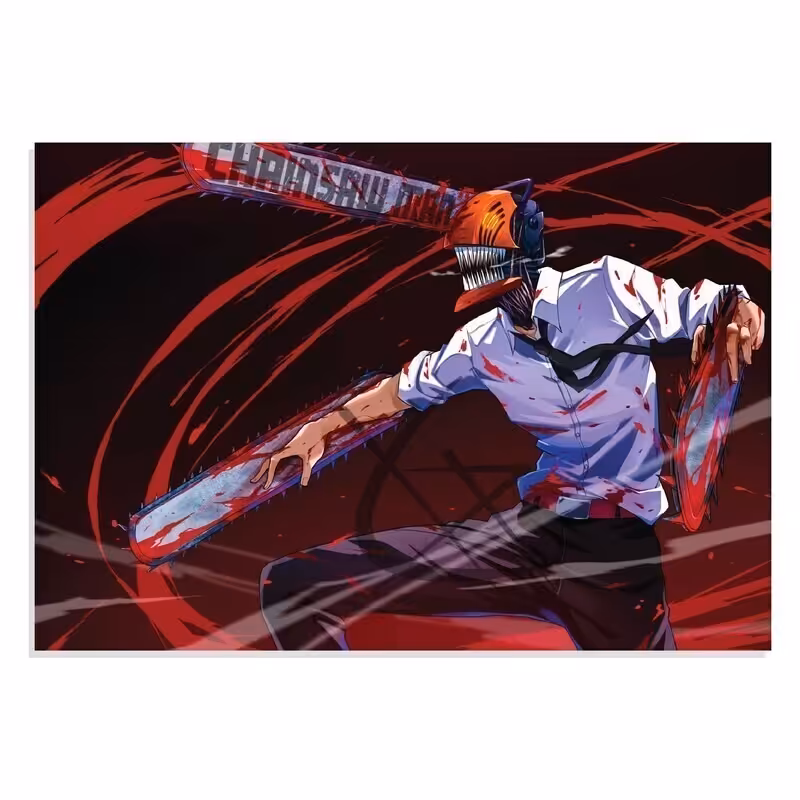 تابلو شاسی طرح انیمه مرد اره برقی دنجی مدل NV0581