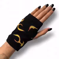 دستکش شعله مشکی نخ پنبه فری سایز