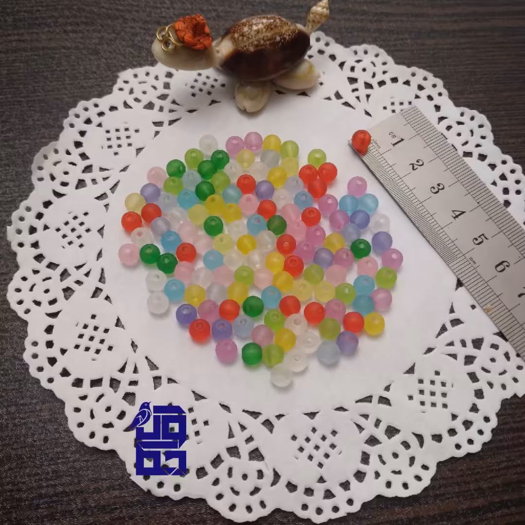 مهره مات یخی رنگارنگ سایز 6 پک 35 عددی