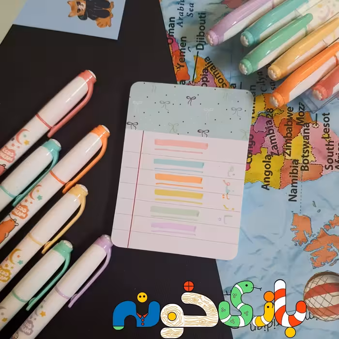 پک ست 6 عددی ماژیک هایلایت 2 سر رنگ پاستلی