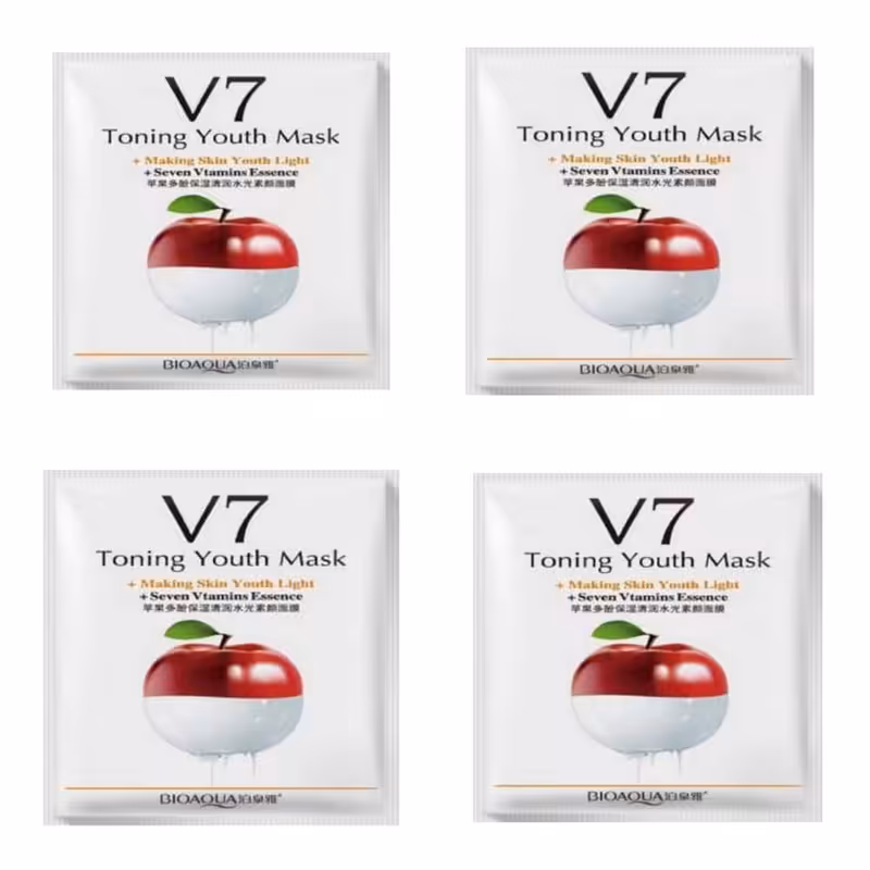 ماسک صورت بایو آکوا مدل سیب وزن 25 گرم بسته 4 عددی