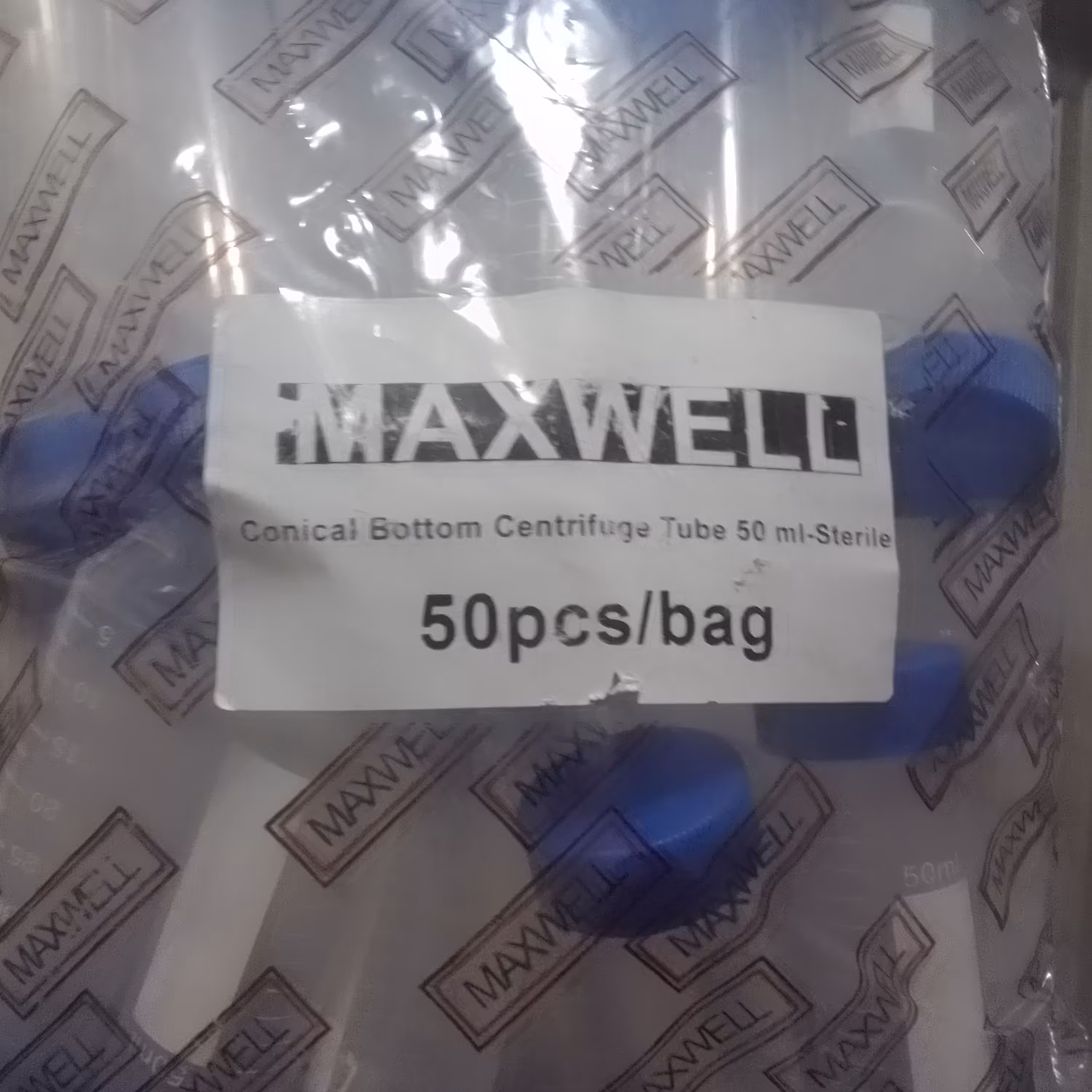 لوله فالکن 50 سی سی استریل مکس ول بسته 50 عددی  maxwell