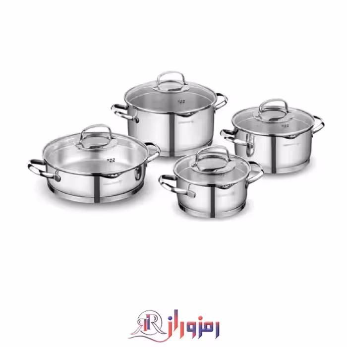 سرویس قابلمه 8 پارچه کرکماز A1999 مدل استیما (اصلی) Korkmaz Steama