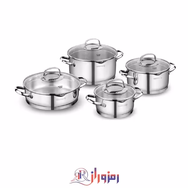 سرویس قابلمه 8 پارچه کرکماز A1999 مدل استیما (اصلی) Korkmaz Steama