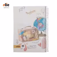 دفتر سیمی 100 برگ ایمان جلد سخت طرح سفر