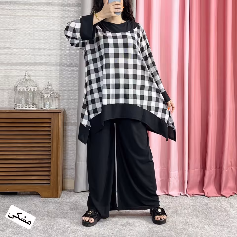 تونیک وشلوار 4خونه قواره دار