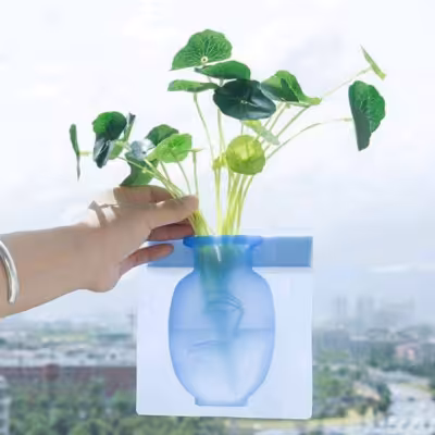 گلدان سیلیکونی چسبدار