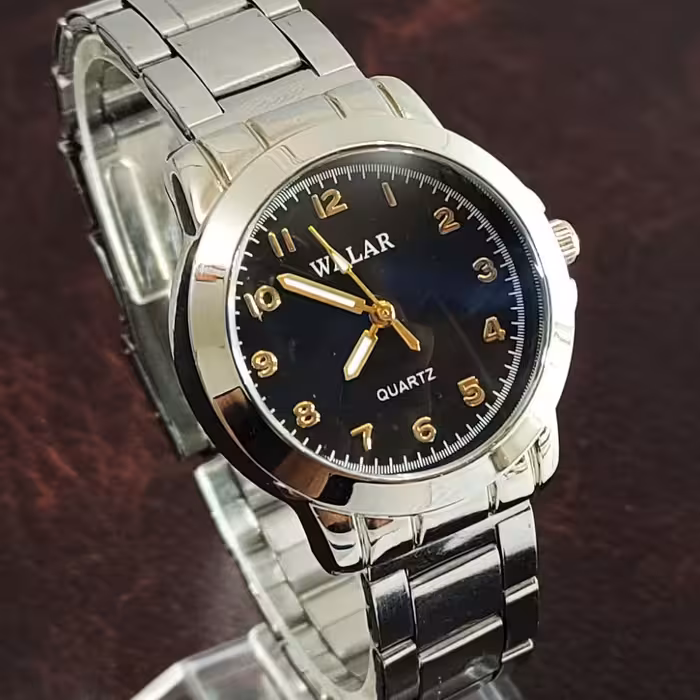 ساعت زنانه والار جنس بدنه و بند  فلزی جنس شیشه معدنی