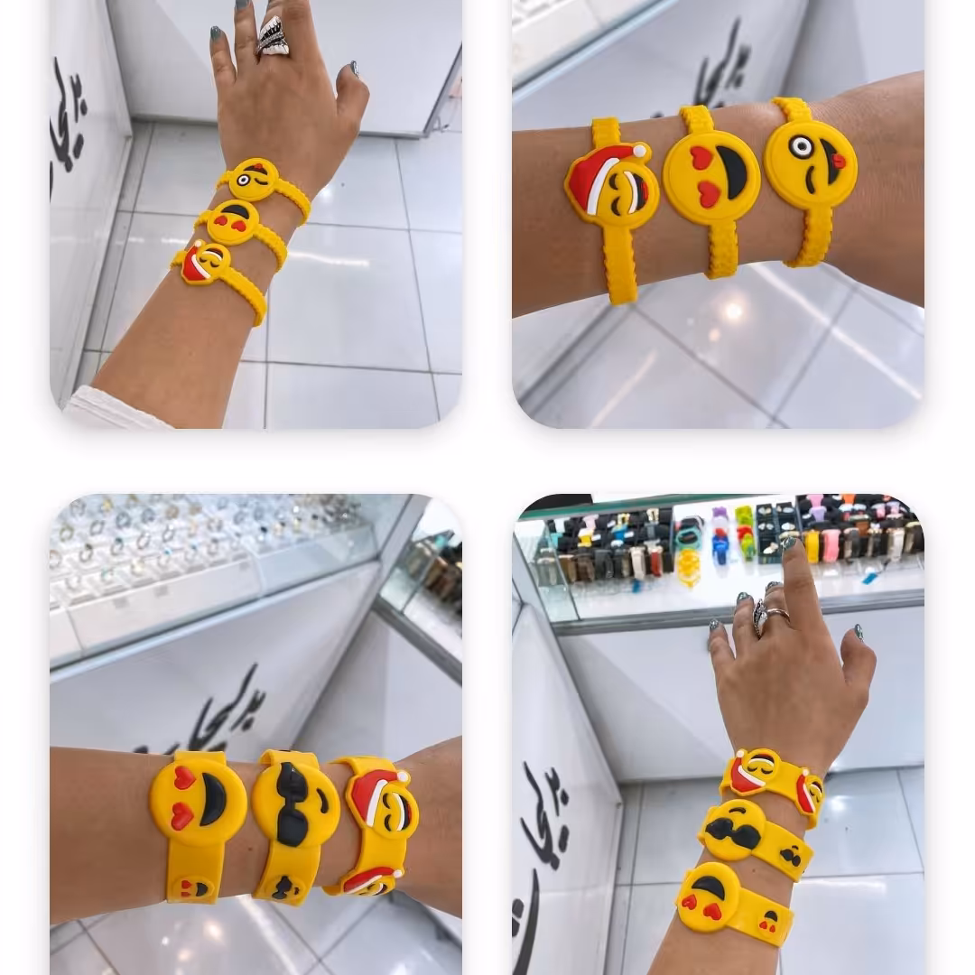 دستبند - طرح سیلیکونی - قابل شستشو - رنگ ثابت - فانتزی و خاص - مدل استیکر 