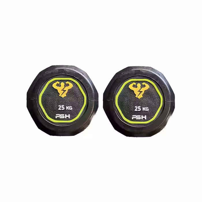 دمبل گرد استوپ دار 25 کیلوگرمی PSH بسته دو عددی