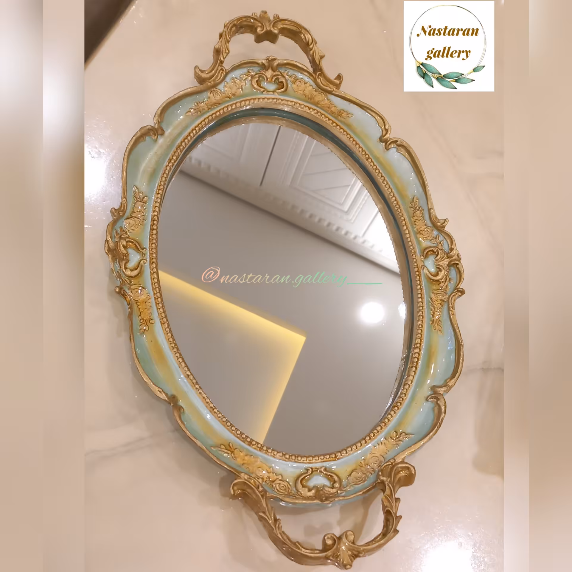 سینی کف آینه طرح فرانسوی