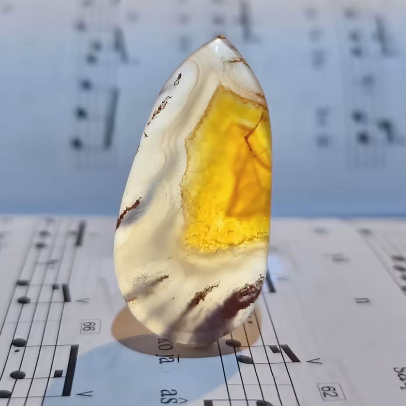 مضراب عقیق شجر منظره اندازه بزرگ تراش دست مدل بدون موم