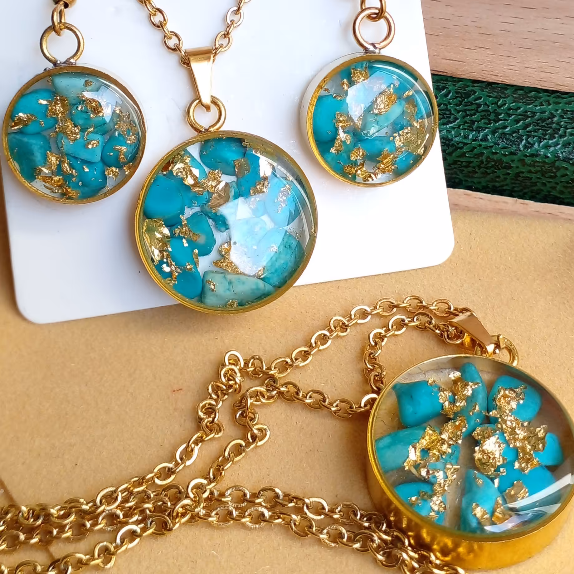 ست فیروزه رزینی