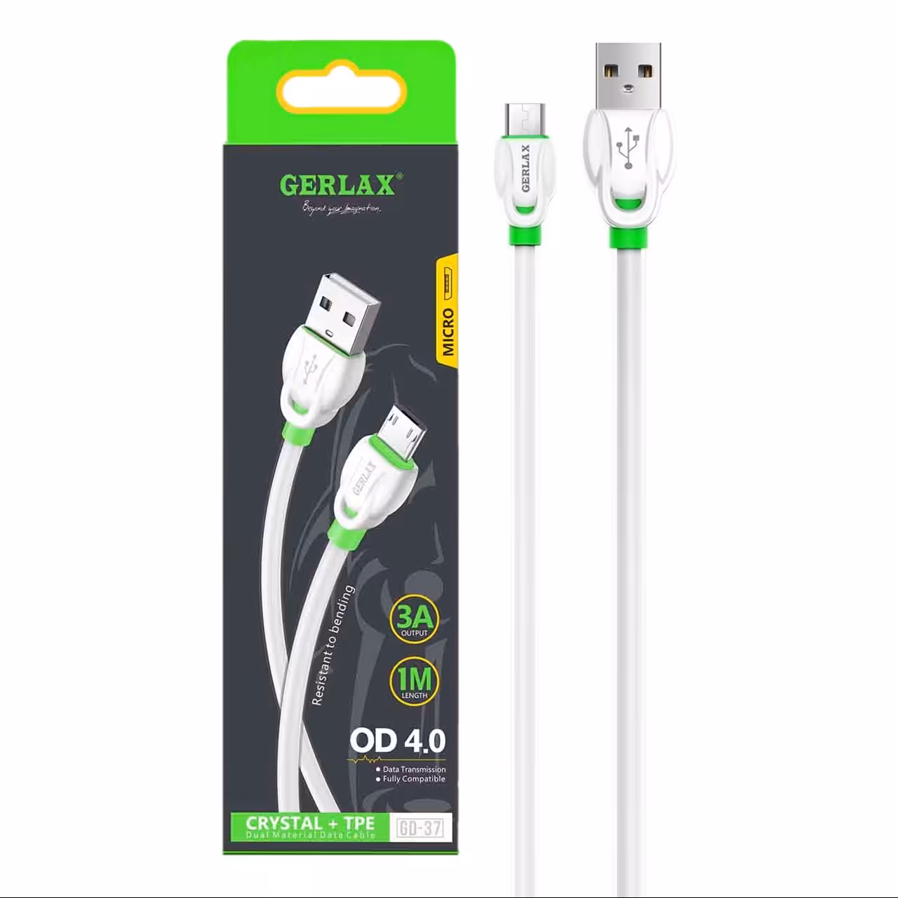 کابل شارژ فست اندروید GERLAX مدل GD-37 - سفید