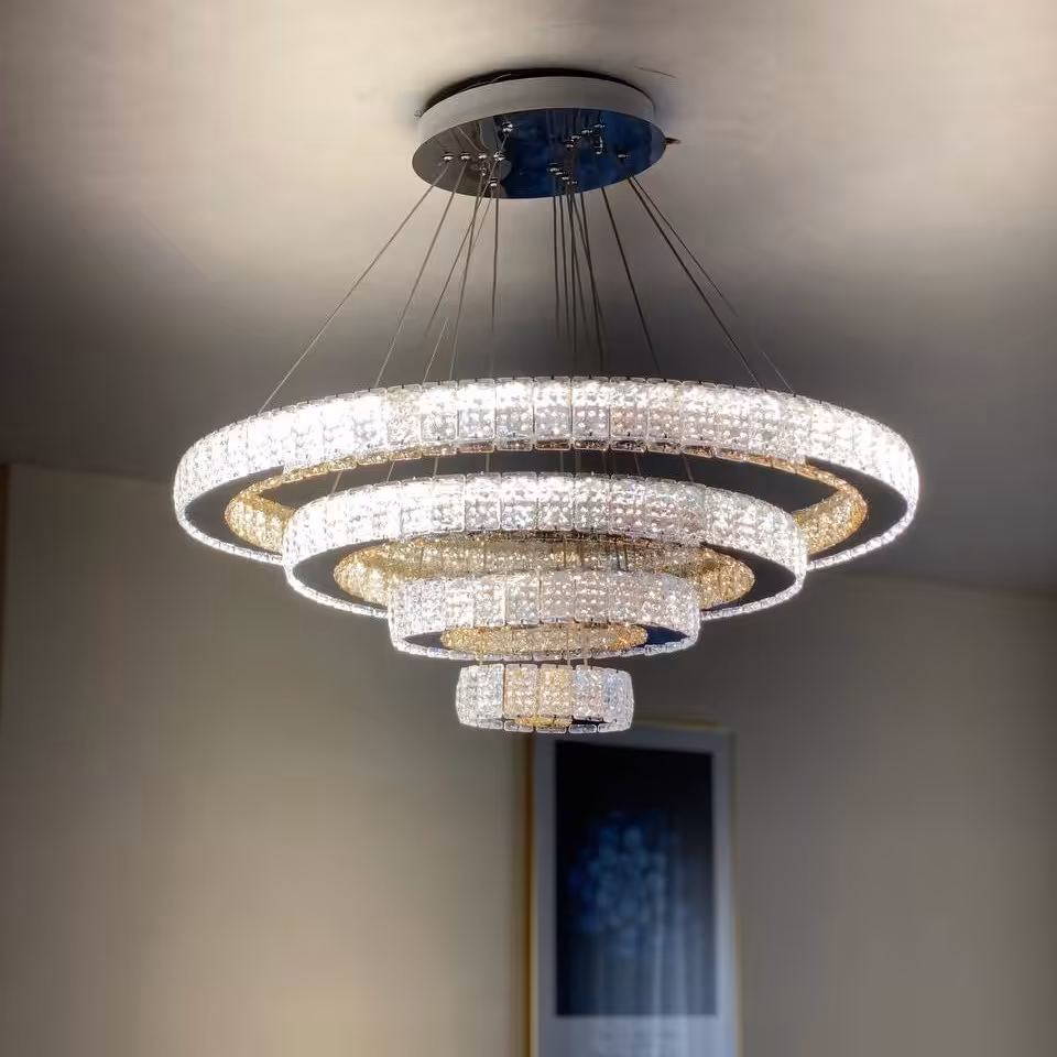 لوستر کریستالی چهار طبقه سایز 80 ایران لوستر