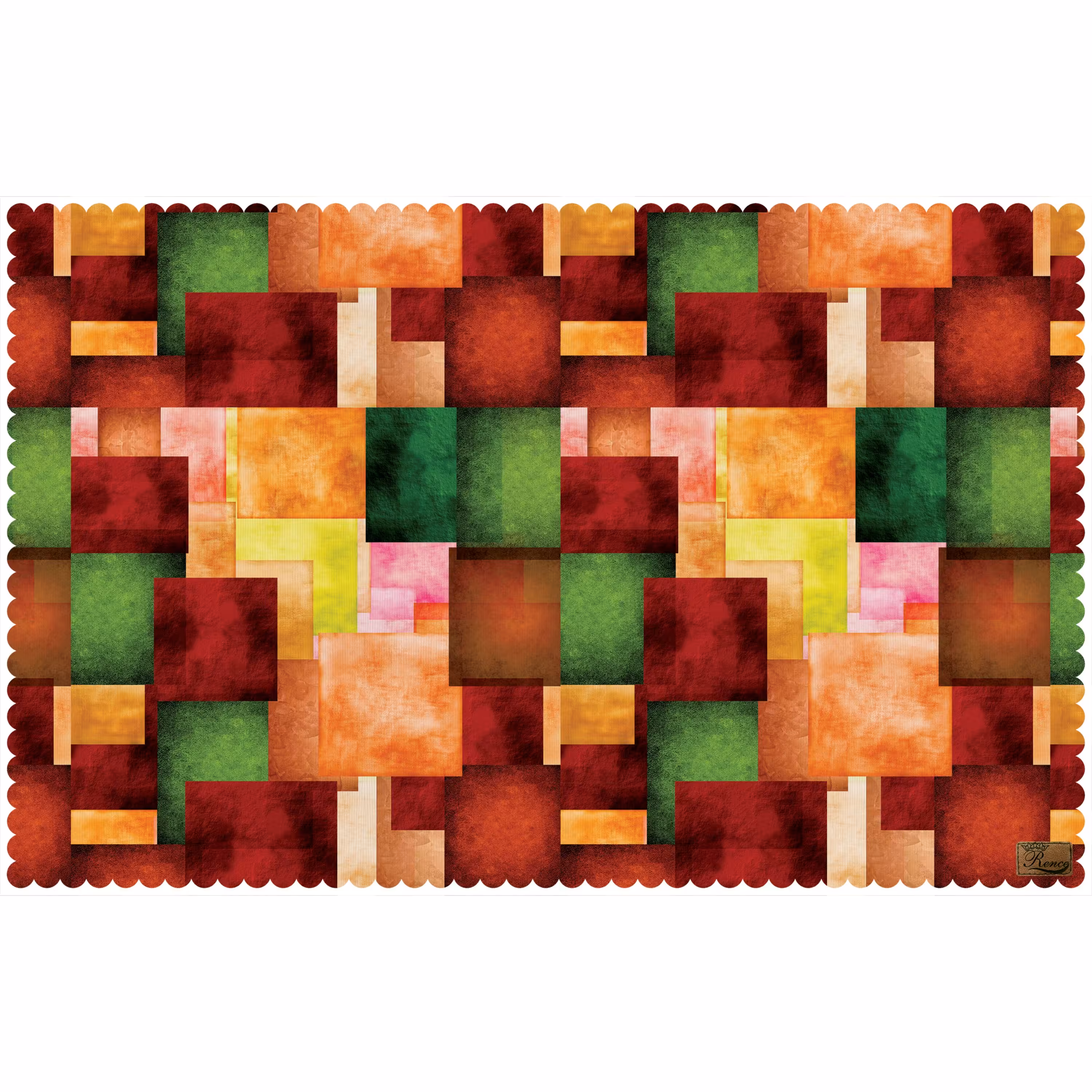 رومیزی مخمل طرح رنگی سایز 140 در 220 مدل T8-443 شرکت رنس