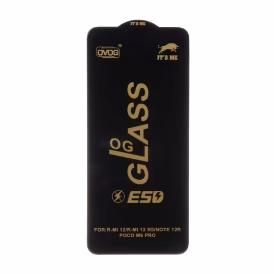 گلس گوشی Full Cover OG - ESD OVOG برای Xiaomi Redmi 12 / Poco M6 Pro