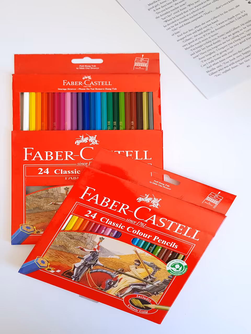 مداد رنگی 24رنگ جعبه مقوایی فابر کاستل مدل classic