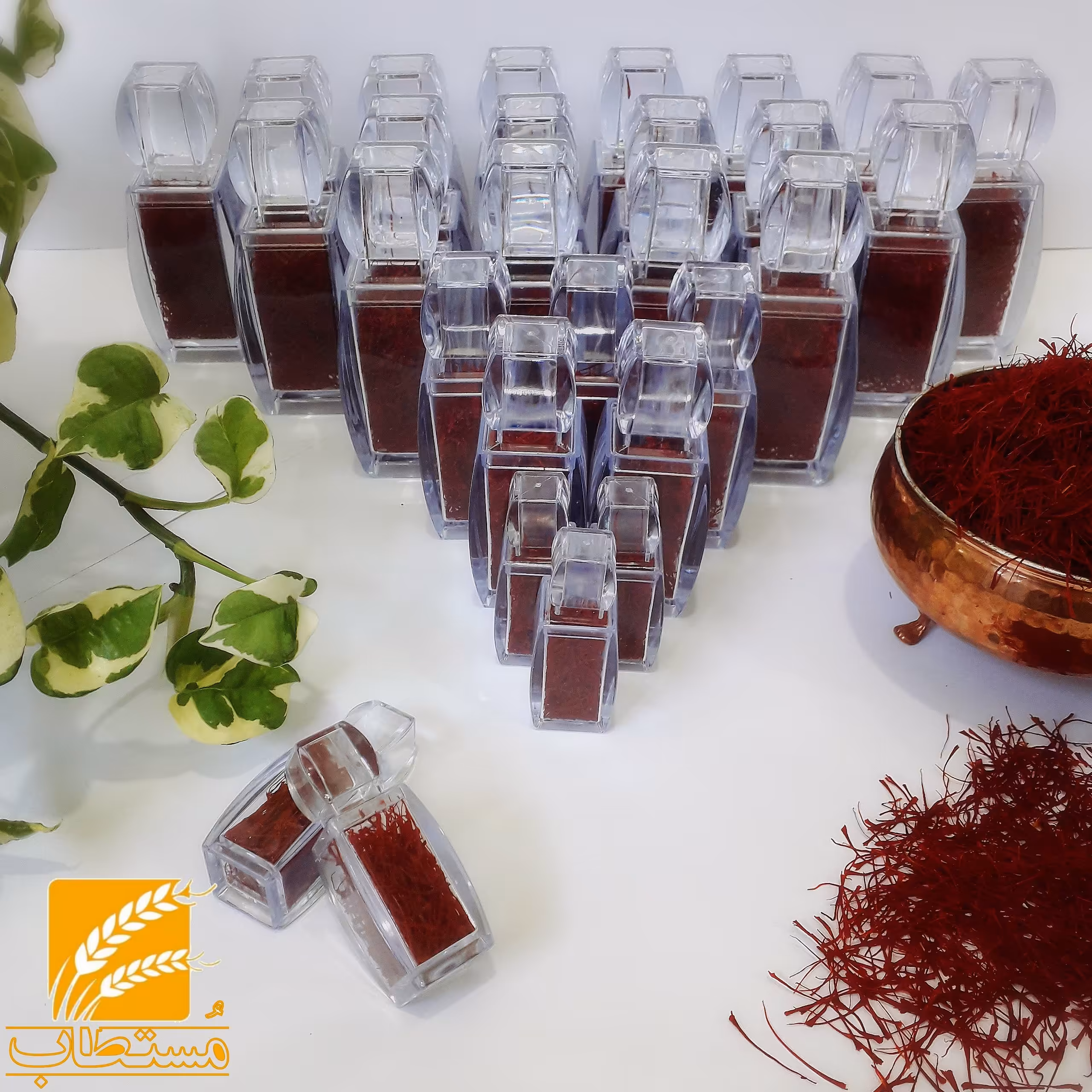 زعفران نگین درجه یک مستطاب نیم مثقالی ( 2.304گرم ) با بسته بندی پلی کریستال( کد 1002)