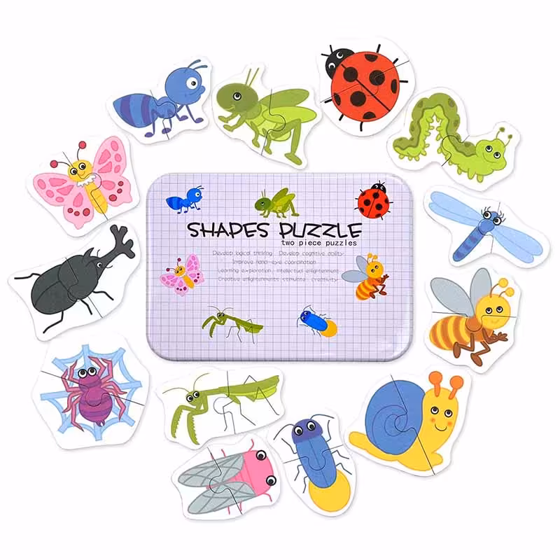 پازل با قوطی فلزی مدل حشرات کد P/100109/F