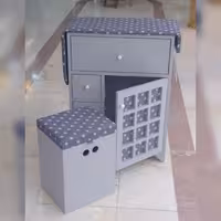 میز اتو  باکس دار تک درب رنگ طوسی 