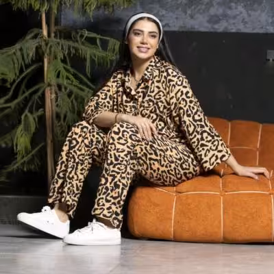مانتو شلوار زنانه مدل نام : شومیز شلوار پلنگی