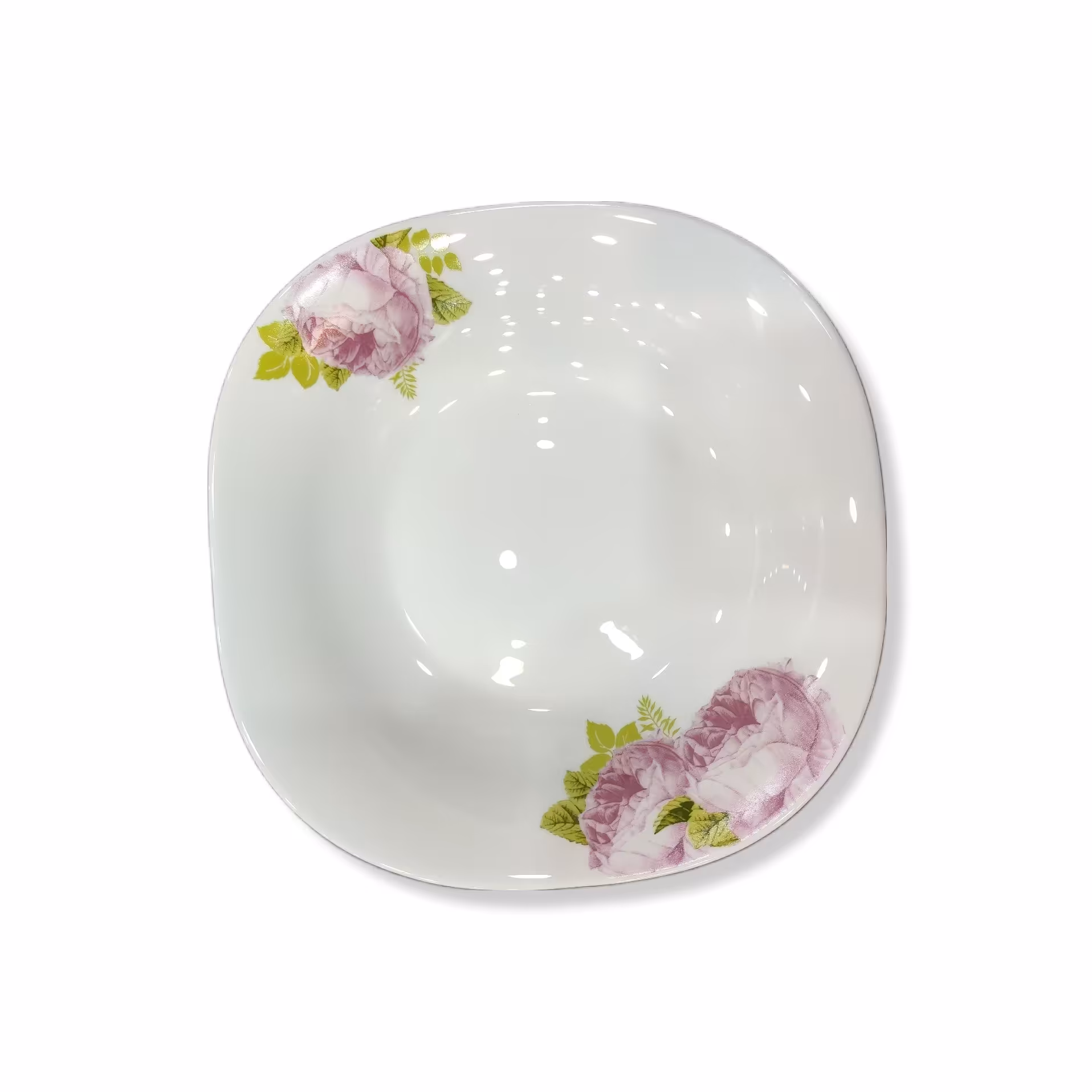 بشقاب خورشت خوری تخت اپال مقصود طرح گل صورتی  6 عددی