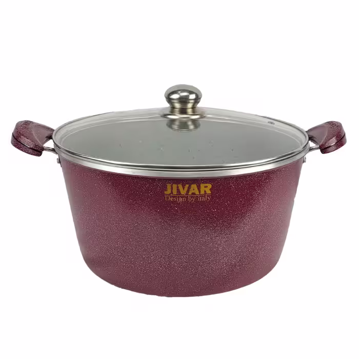 قابلمه سایز 32  ارکیده طرح چدن  ژیوار (زرشکی و مشکی)