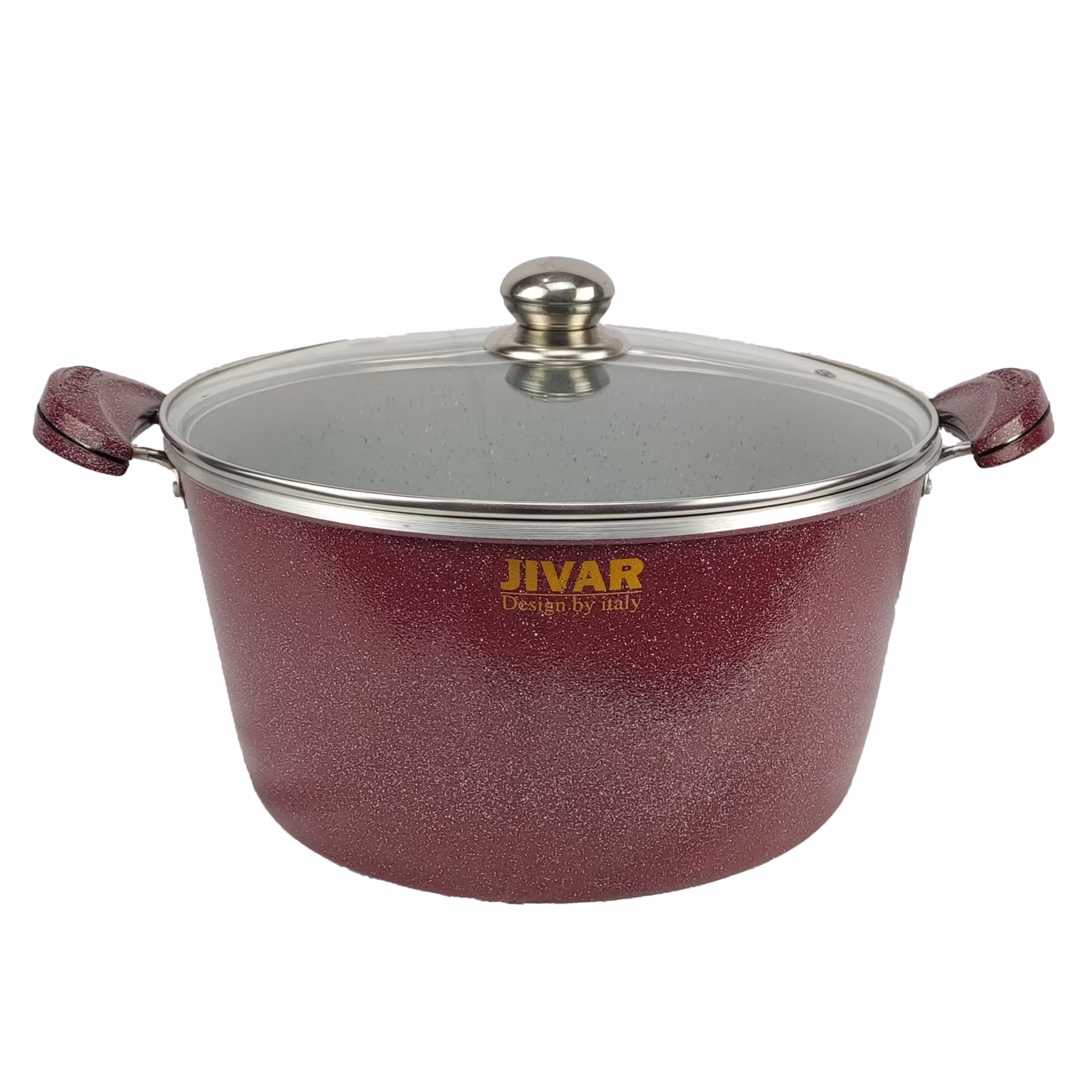 قابلمه سایز 32 ارکیده طرح چدن ژیوار (زرشکی و مشکی)