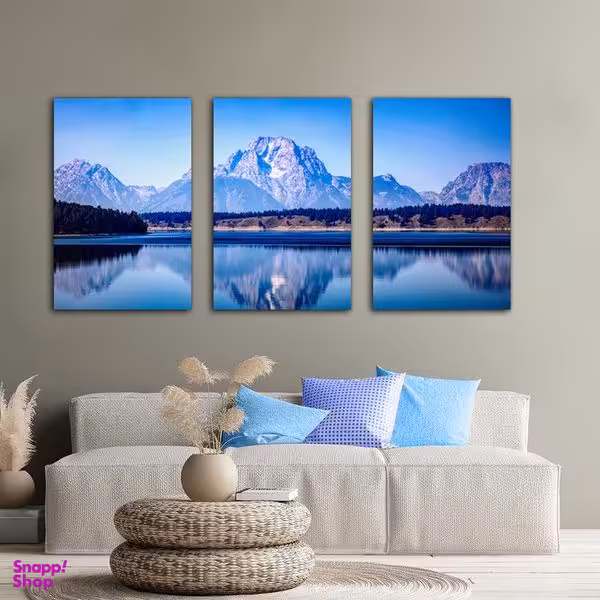 تابلو شاسی بکلیت طرح منظره دریا و کوه مدل SH-329 مجموعه 3 عددی