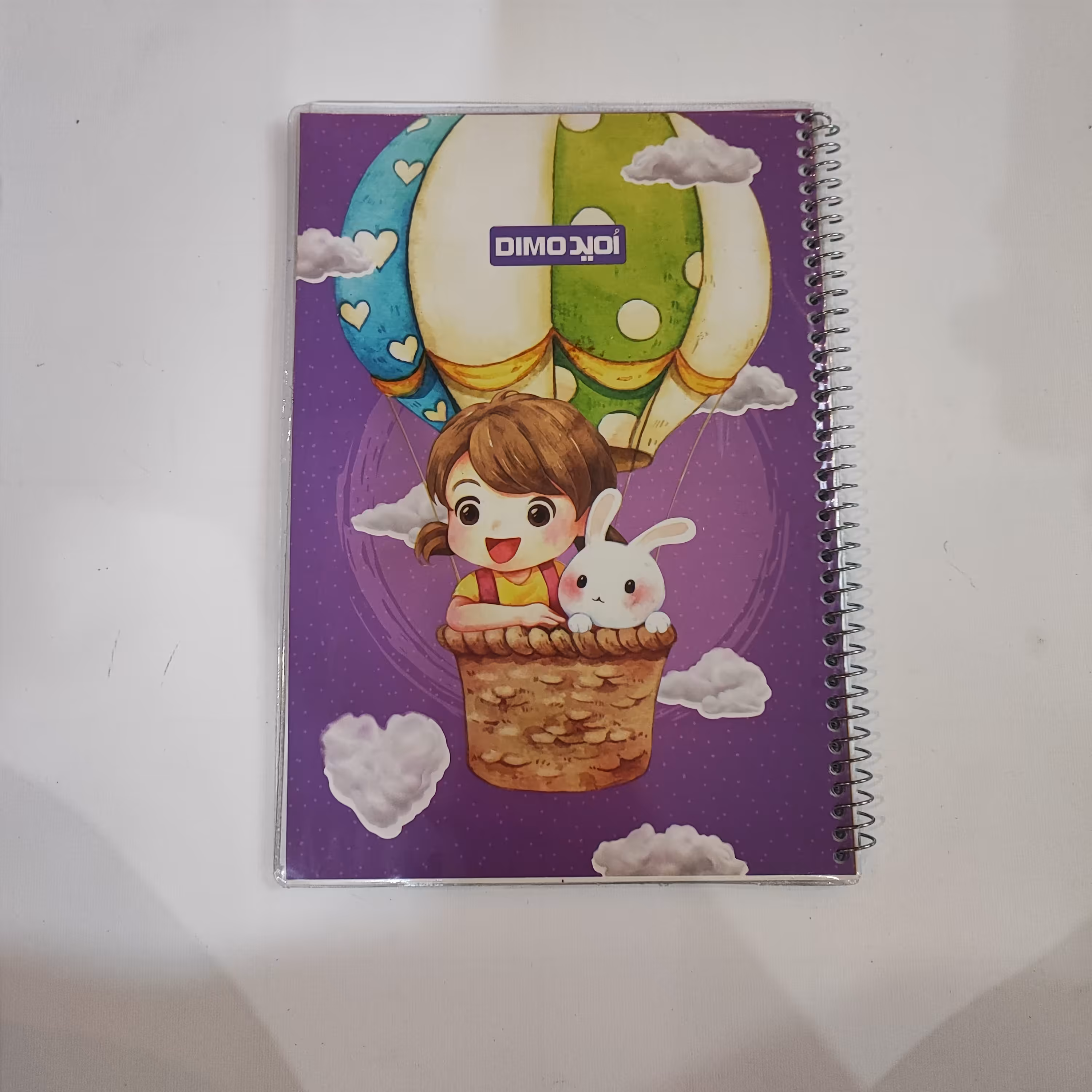 دفتر 50 برگ - مجلد سیمی امید - طرح بالن و دختر 