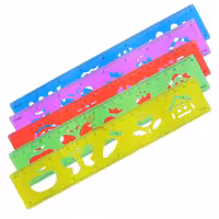 خط کش 20CM ژله ای شابلون دار ( نقاشی کودکان)