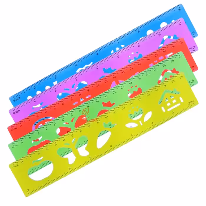 خط کش 20CM ژله ای شابلون دار ( نقاشی کودکان)