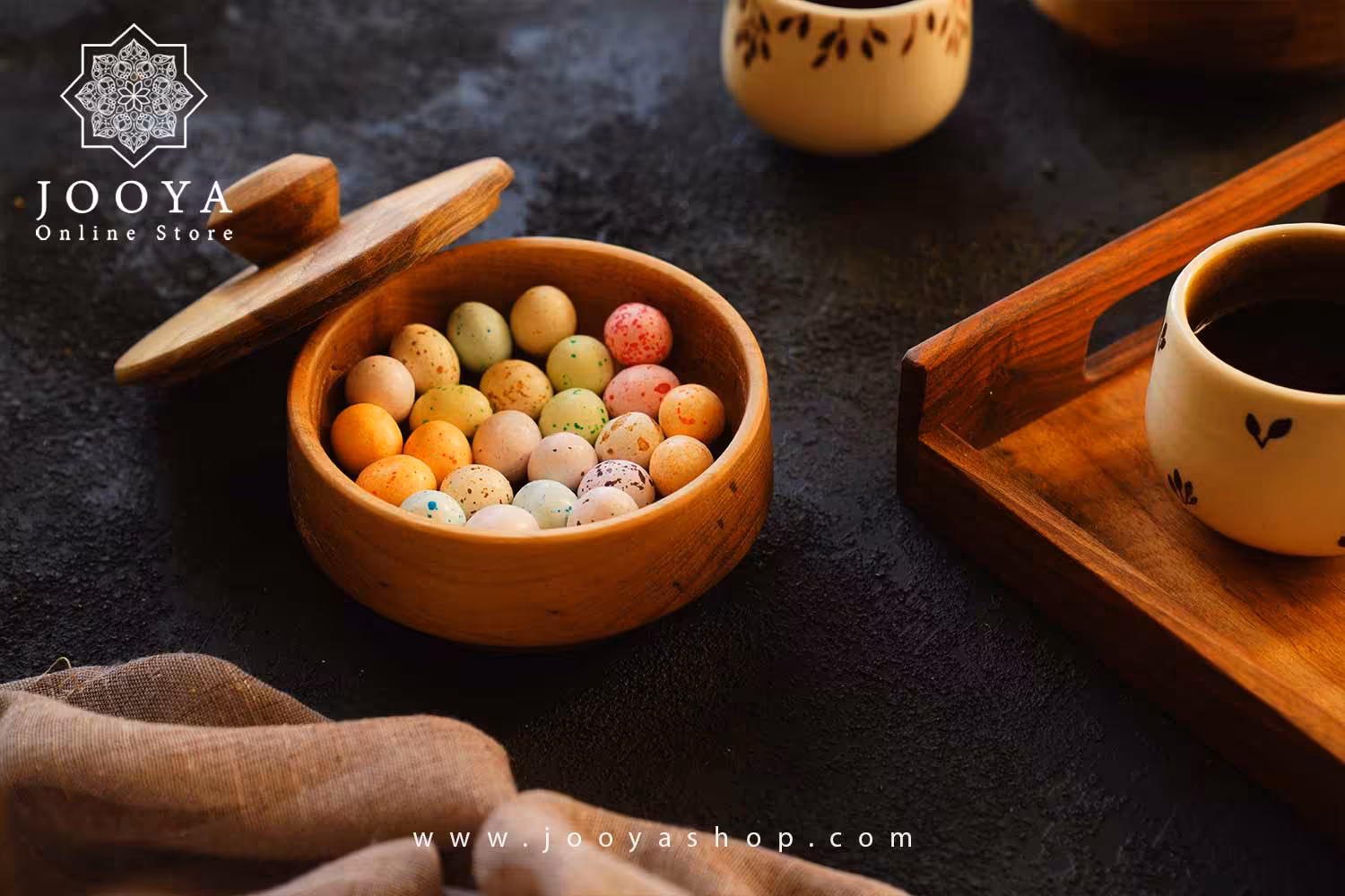 شکلات خوری خراطی چوبی نیلسا