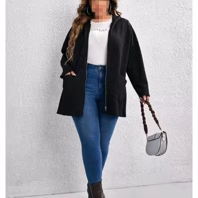 سویشرت کلاهدار جلو زیپ سایزبزرگ8135