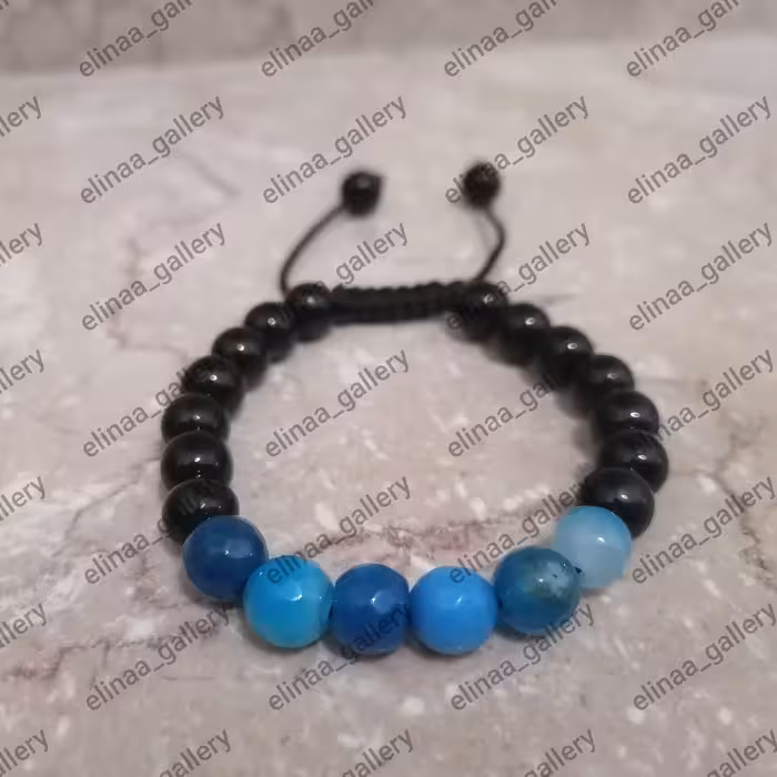 دستبند مهره ای  دو رنگ