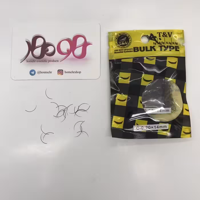 مژه بالک مدل C مخصوص کاشت کلاسیک تی اند وی T&amp;V - 14MM