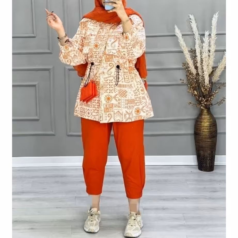 مانتو بهاره اسپرت جنس لنین لاکرا درجه یک طرحدار فری سایز تا 48