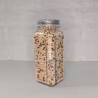 جار و بانکه شیشه ای کندی 20 سانتی حبوبات 750 گرمی درب کانتینری فلزی بهداشتی  (سایز 2) با درب کانتینری فلزی بهداشتی 