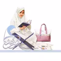 ست جشن تکلیف ارغوان با  پارچه تترون درجه یک نباتی و حاشیه دوزی بنفش  ارغوانی کیفیت اعلا