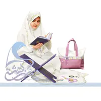 ست جشن تکلیف ارغوان با  پارچه تترون درجه یک نباتی و حاشیه دوزی بنفش  ارغوانی کیفیت اعلا